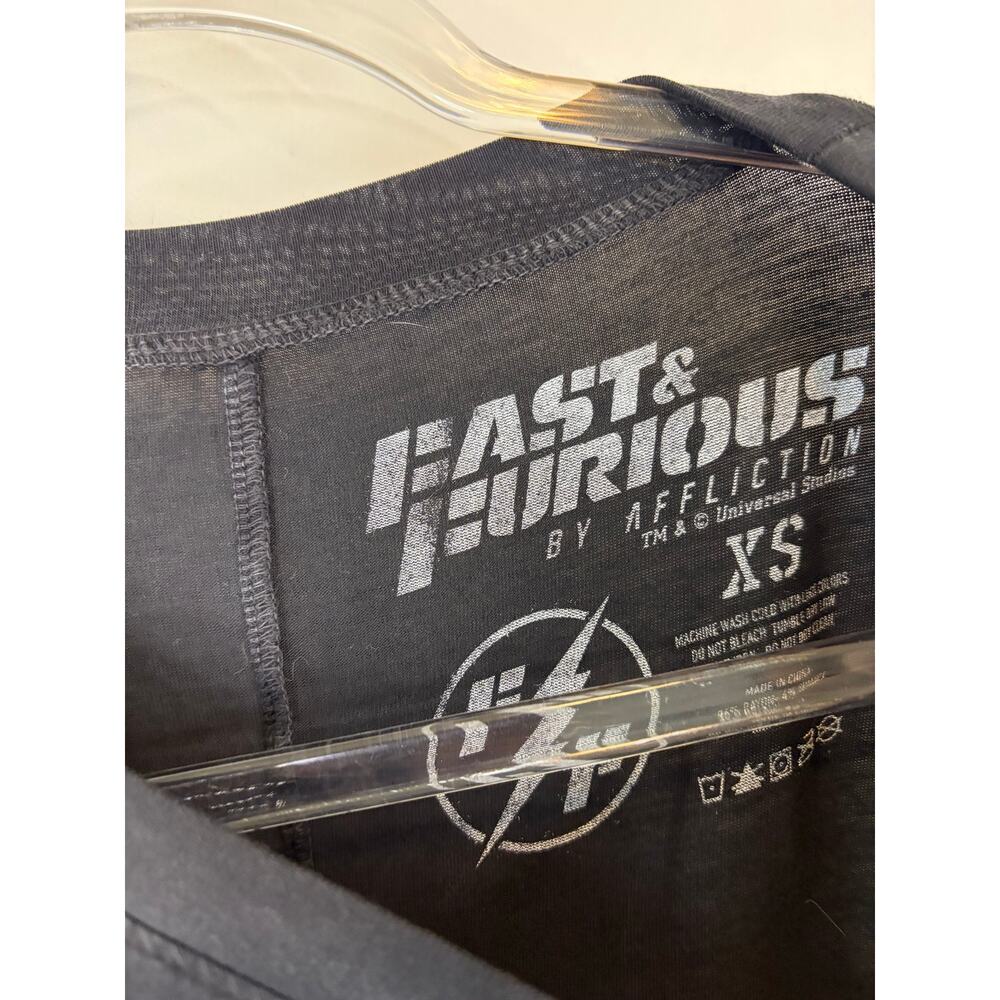 Affliction x Fast and Furious Lace Up Short Sleeve Black T-shirt Size XS womens - Picture 4 of 5